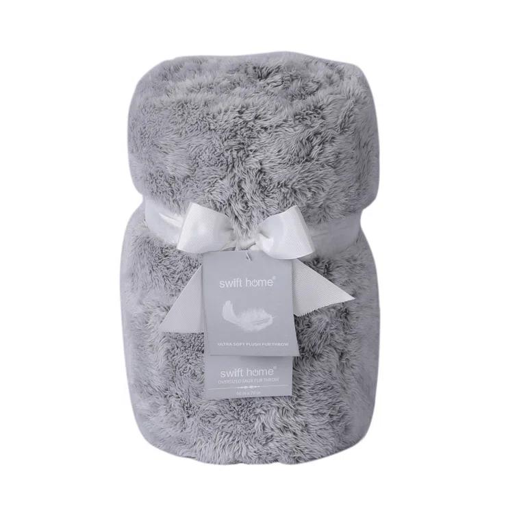 Swift Home Ultra Plush Solid and Frost Tip Throw Blanket