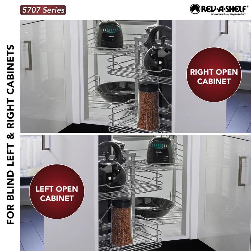 Rev-A-Shelf Rev-A-Shelf Sliding 4-shelf Wire Blind Corner Cabinet Organizer
