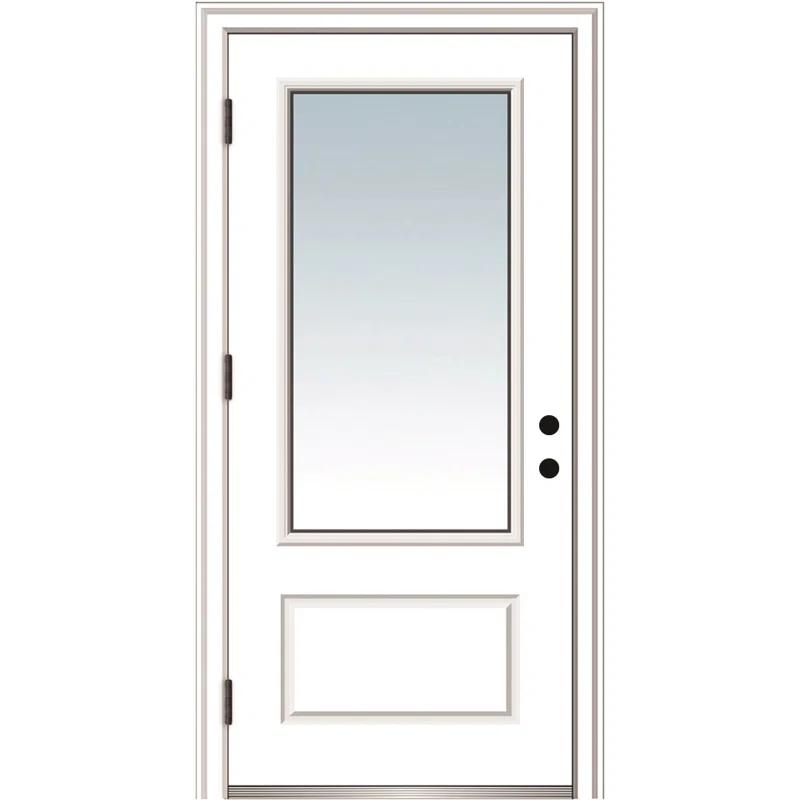 MMI DOOR Clear Glass 36'' x 80'' Paneled Fiberglass Front Entry Doors