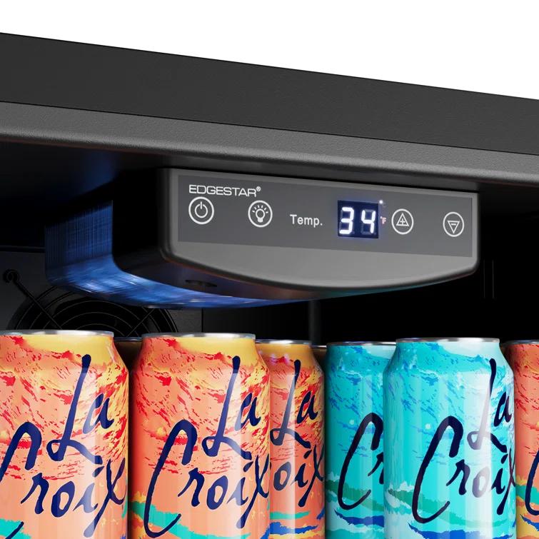 EdgeStar EdgeStar 18.88'' W Convertible 105 Cans (12 oz.) 3.36 Cubic Feet Beverage Cooler with Reversible Glass Door