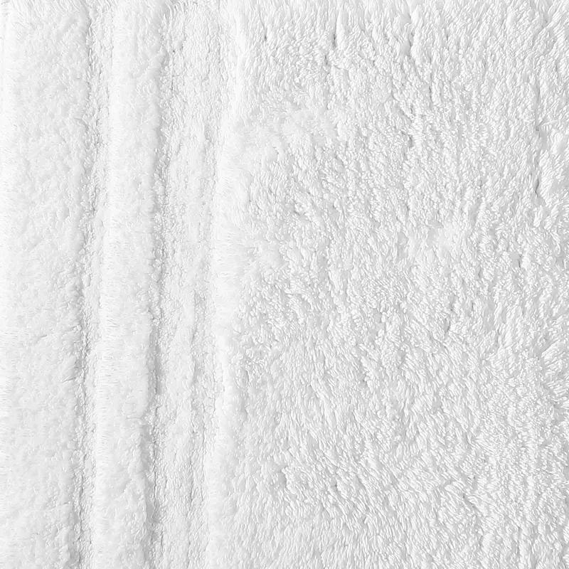 Vera Wang Eden Plush Pile Solid Reversible Cotton White 2 Piece Bath Rug Set