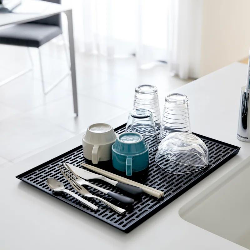 Yamazaki Home Yamazaki Home Sink-Side Draining Mat - Kitchen Dish Rack Tray Drainer, Plastic