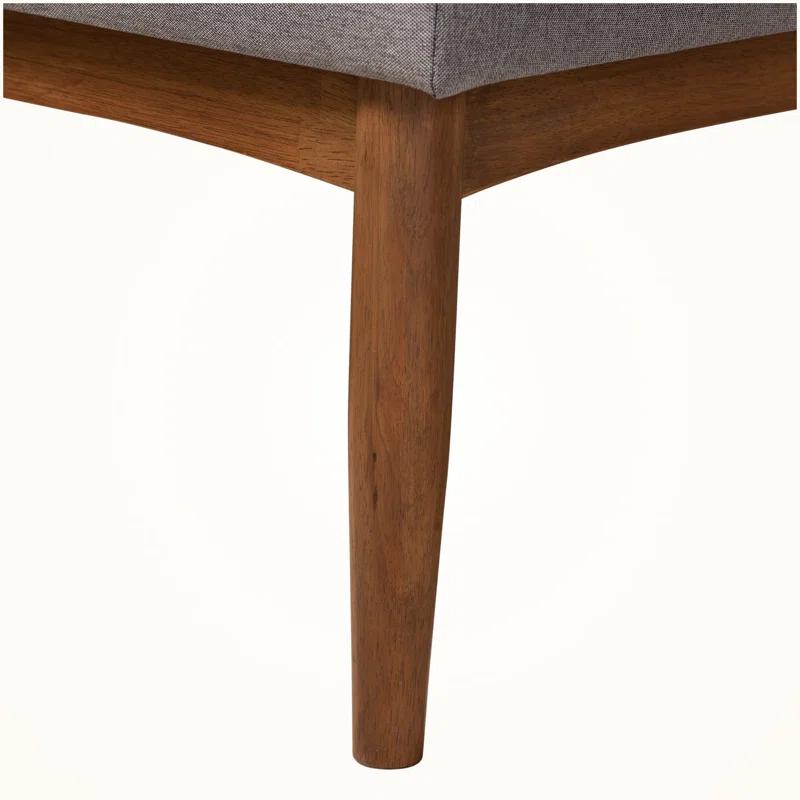 George Oliver Tomball Gray Fabric Upholstered 2-Pc Wood Dining Nook Banquette Set, 31.39" H X 53.25" W X 26.16" D