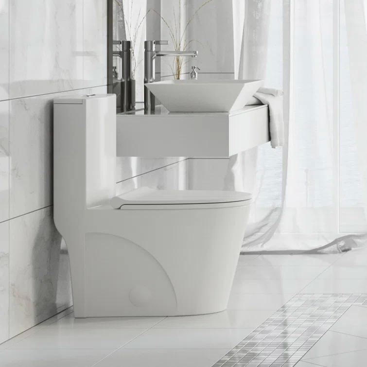 St. Tropez One Piece Elongated Toilet Dual Vortex Flush 1.6 GPF