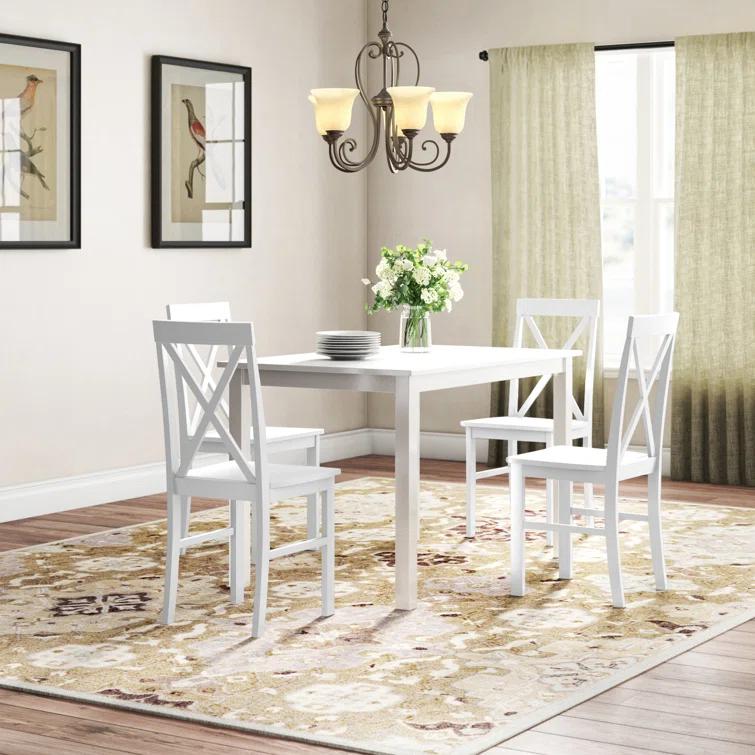 Gracie Oaks 5 - Piece Dining Set with X-Back Chairs