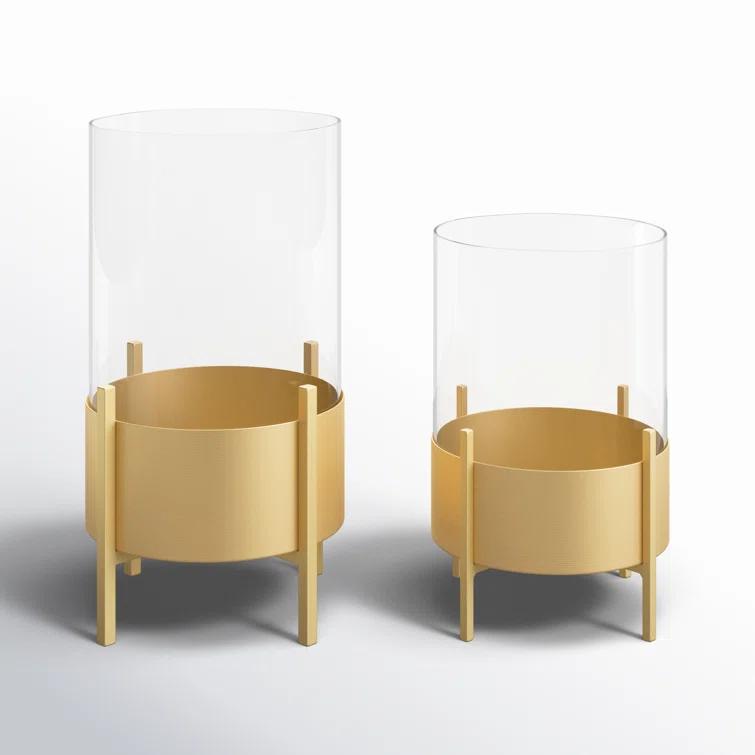 Osiris 2 Piece Metal Tabletop Hurricane Set