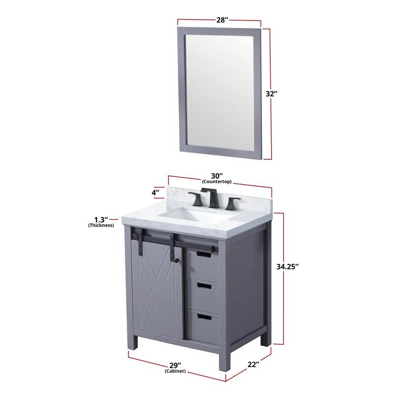 Lexora Marsyas 30 in W x 22 in D Bath Vanity