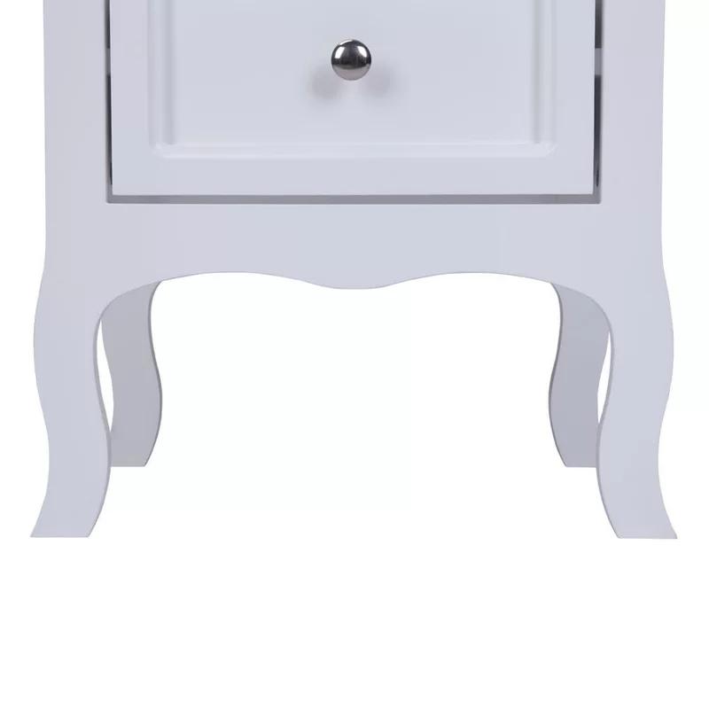 Country Elegance White Wood Dual Nightstands Set of 2