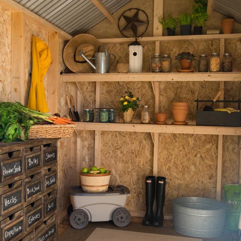 Handy Home Garden 6 ft. W x 8 ft. D Wood Storage Shed with Floor