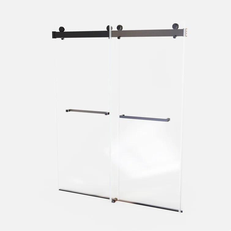 Dimorphos 56-60"W x 76"H Frameless Double Sliding Shower Door with 10mm Tempered Glass Door 11DD161822LL