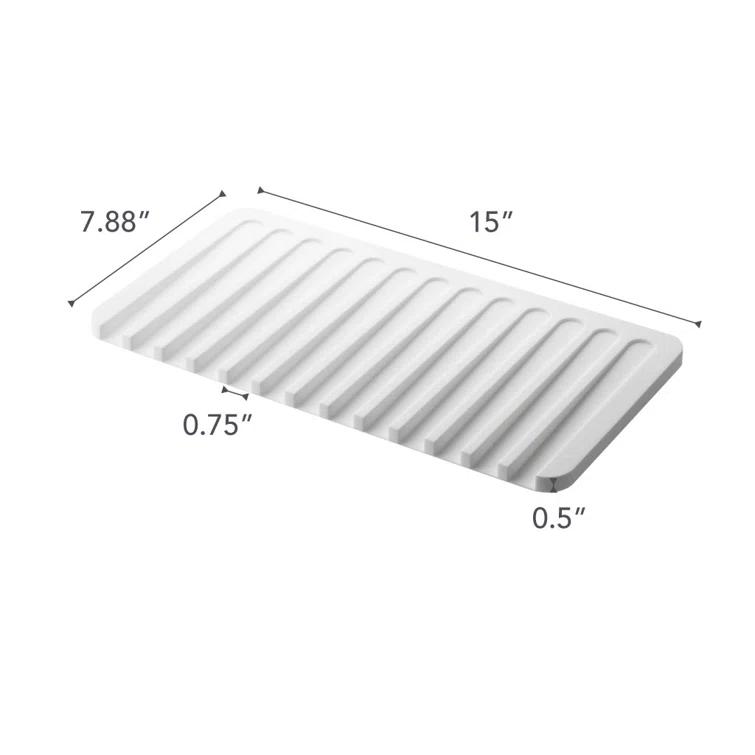 Yamazaki Home Self Draining Tray - Drying Board, Dish Drainer Mat, Silicone