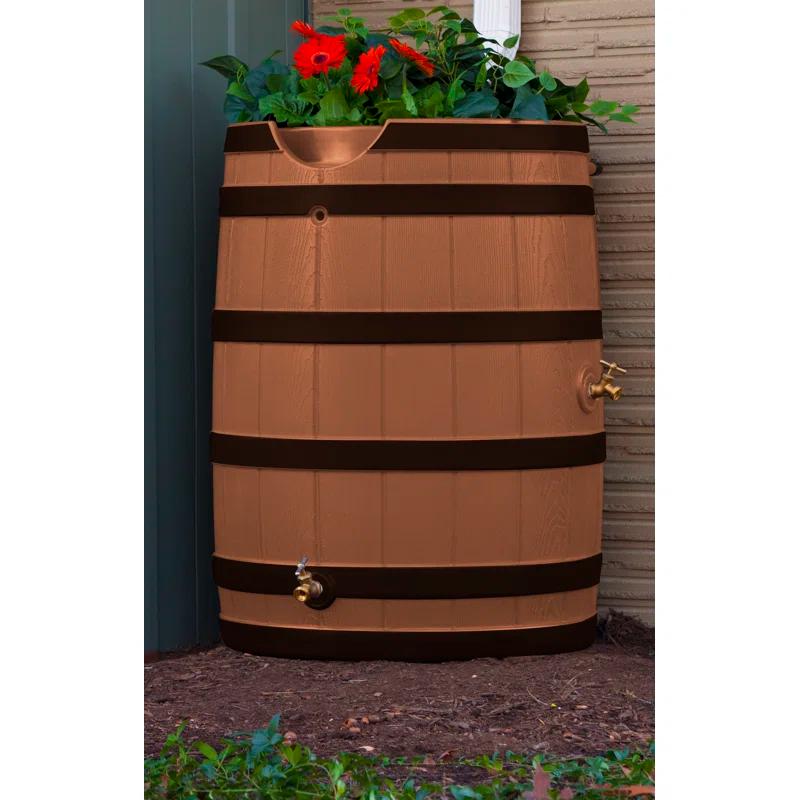 Good Ideas Good Ideas 65 Gallons Resin Drainable Dual Overflow Rain Barrel