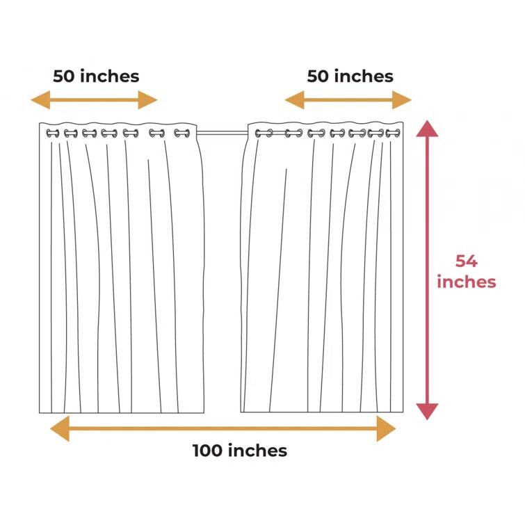 Ambesonne Sateen Blackout Curtain Pair (Set of 2)