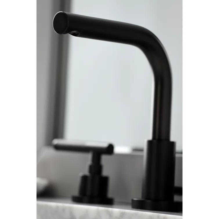 Kingston Brass Kingston Brass Kaiser Two-Handle 3-Hole Deck Mount Widespread Bathroom Faucet with Brass Pop-Up Drain FSC8950CKL