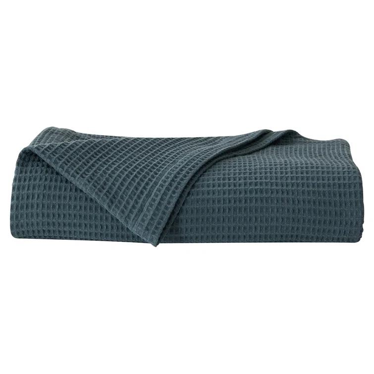Solid Cotton Waffle Weave Blanket