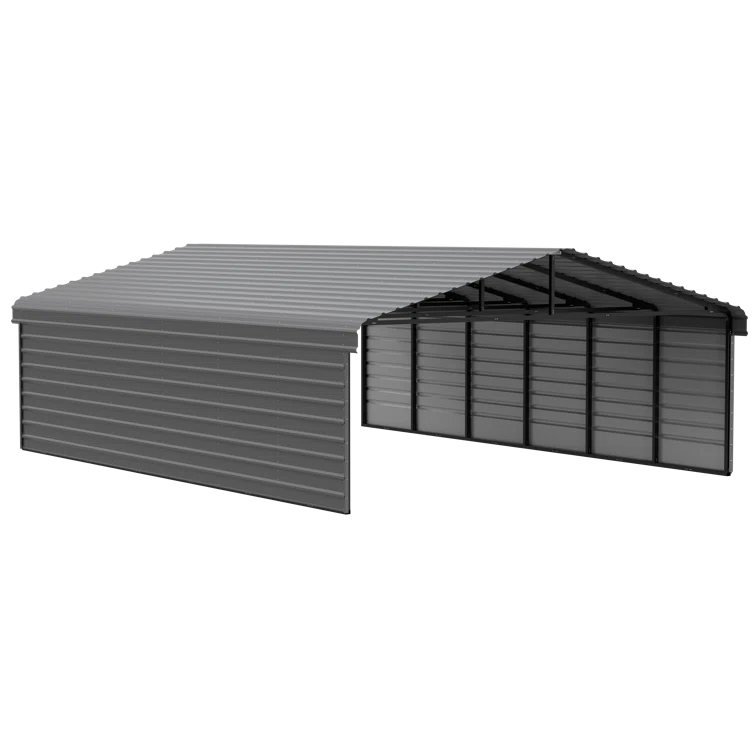 Arrow Arrow Steel Carport with 2 Side Wall Kits, 20x29x07