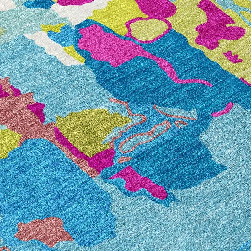 Turquoise Machine Washable Indoor/Outdoor Area Rug ACN1028