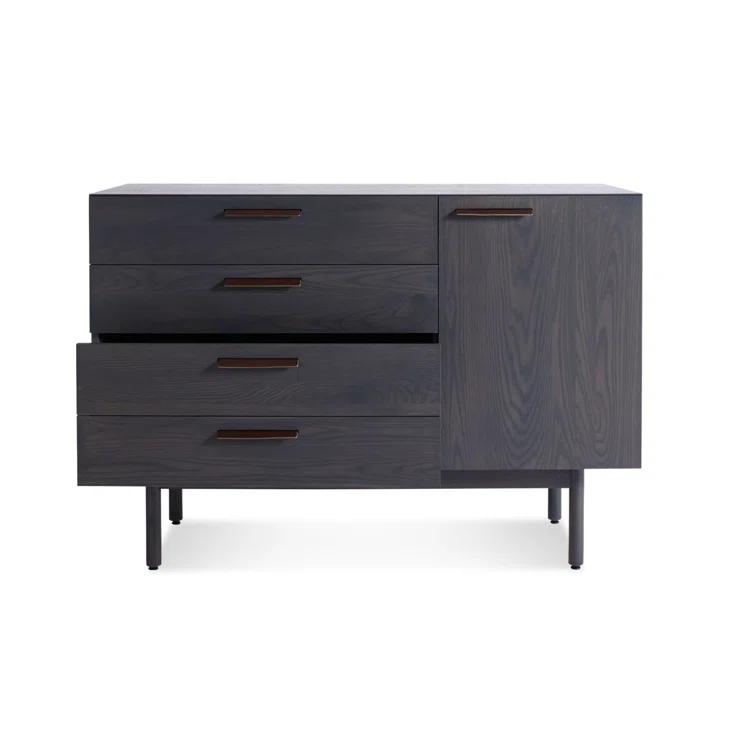 Shale 4-Drawer 1-Door Light Walnut Credenza Sideboard