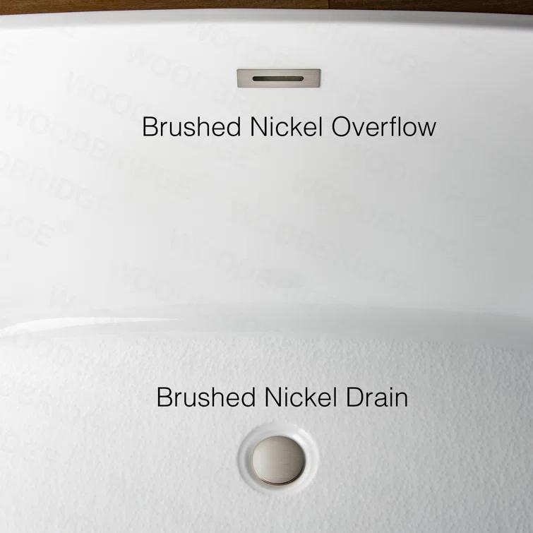 WoodBridge 59" x 28.75" Freestanding Soaking Acrylic Double Slipper Bathtub, Non-Slip Bottom Design BTA-1516