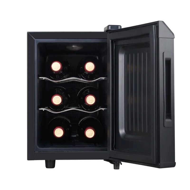 BLACK+DECKER BD6 Series BLACK+DECKER 6 Bottle Wine Cellar,  Mirror Door- Black
