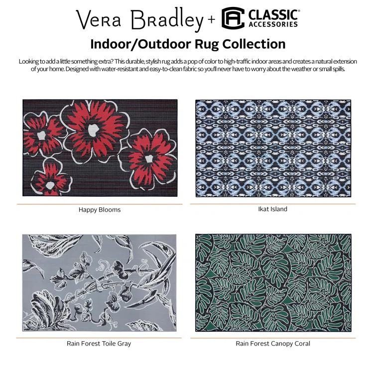 Vera Bradley Floral Black/Red Indoor / Outdoor Area Rug