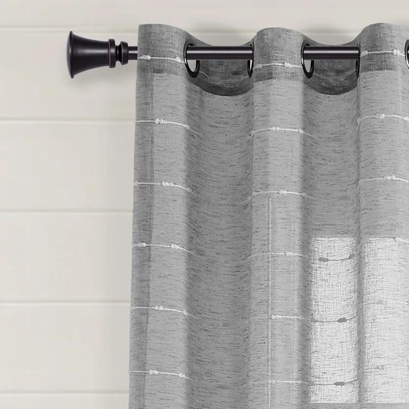Lush Decor Farmhouse Textured Sheer Polyester Sheer Curtain Pair (Set of 2)