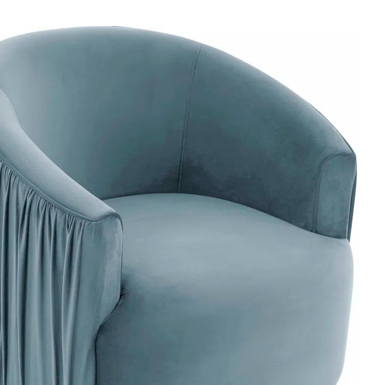 TOV Furniture Velvet Swivel Barrel Chair