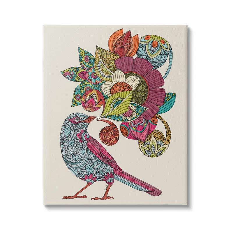 Stupell Industries " Abstract Song Bird Paisley Pattern Floral Mandala " by Valentina Harper