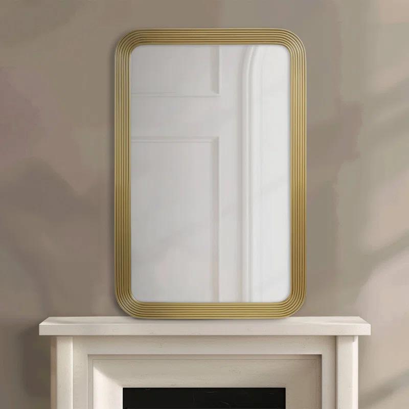 Aurelia Gold Fluted Rectangular Wall Mirror