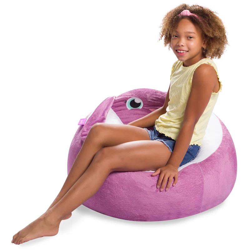 Posh Creations Animal Bean Bag Chair Structured Comfy, Cozy and Soft Filled Kid Bean Bag Lounger Seat for Gaming, Reading and Watching TV, for Children, Multiple Faux Fur Animal Chair Designs