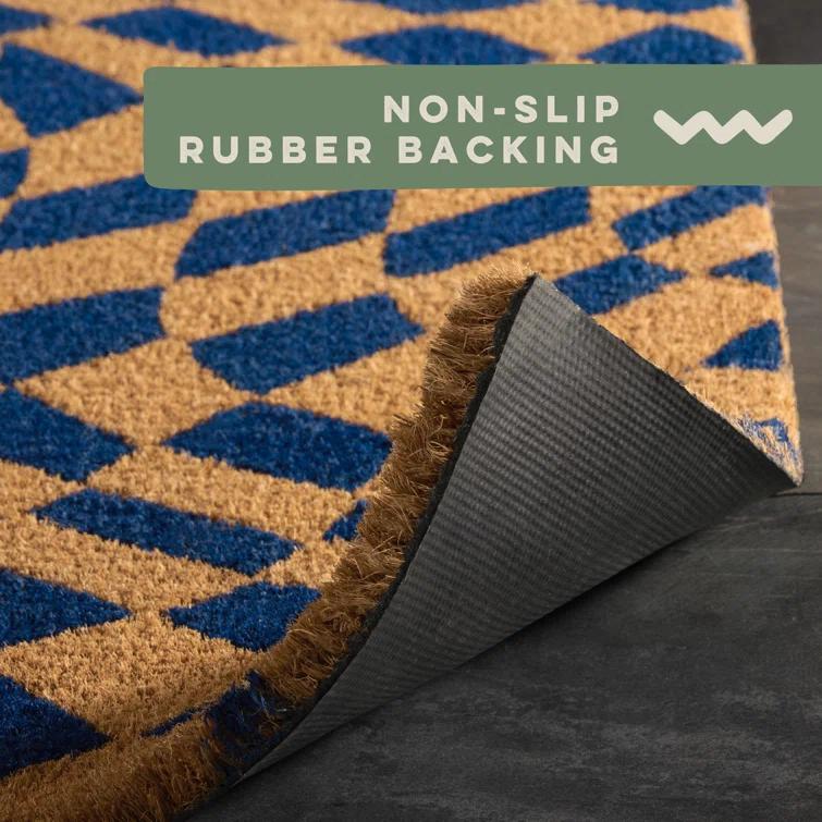 Town & Country Living TOWN & COUNTRY LIVING Emmett Groovy Checkerboard Non-Slip Indoor Outdoor Door Mat