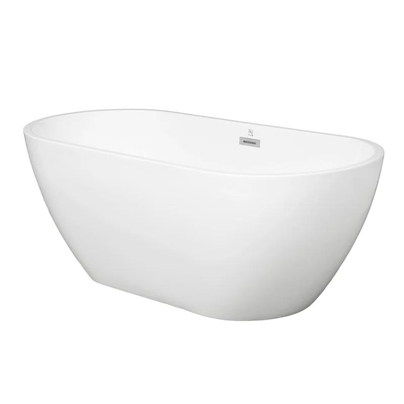 Staykiwi 67'' x 29'' Freestanding Soaking Plastic / Acrylic Bathtub JJCS04BT-67