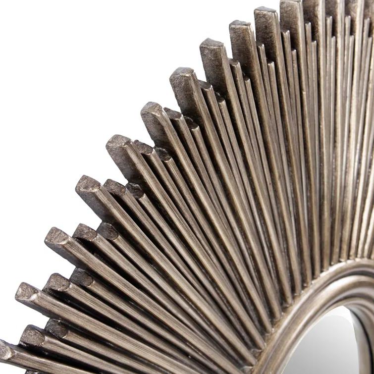 Tyler Dillon Singapore Starburst Round Wall and Accent Mirror - Silver - 50"