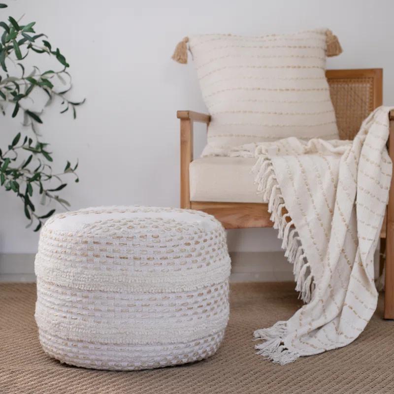 Deep Ombre Striped Handmade Woven Throw Blanket with Fringe