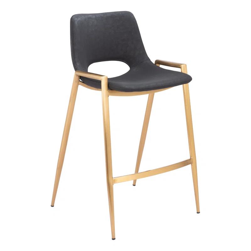 Zuo Hospitality Desi Black Upholstered Counter Stool (Set of 2)