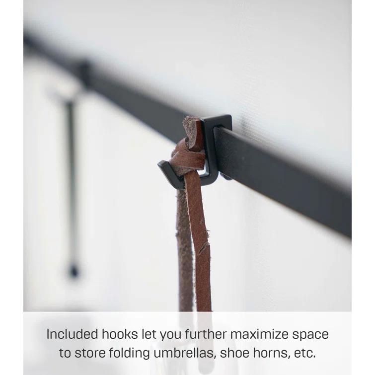 Yamazaki Home Tower Modern Slim Console Table, Metal And Wood Skinny Hallway Table, 32" - Steel