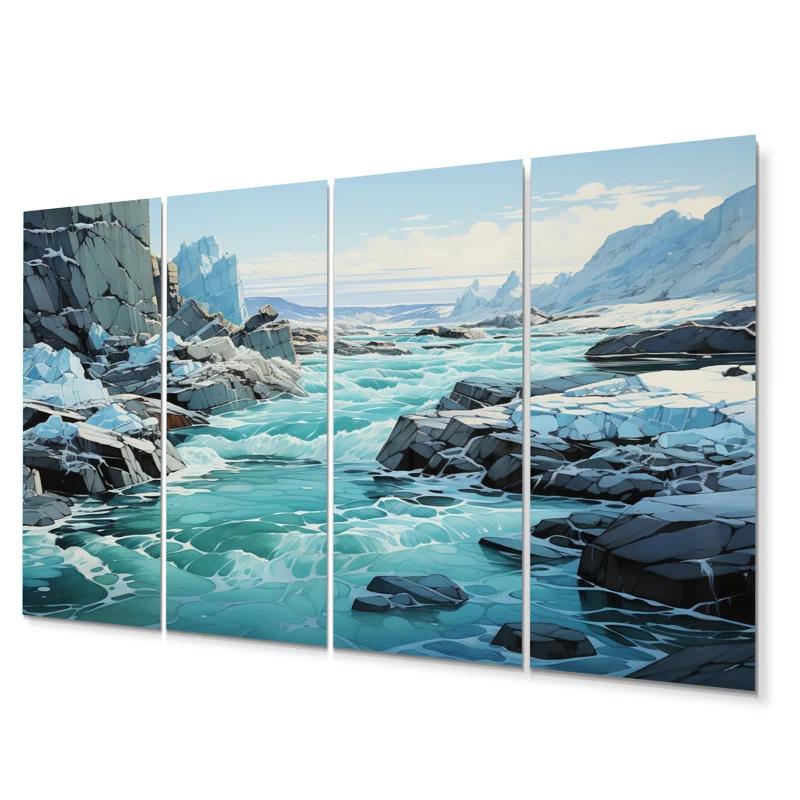 Design Art Glacier Glacial Winter Symphony I - Landscapes Metal Wall Decor Set