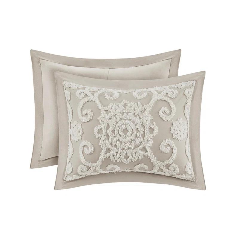 Suzanna 100% Cotton Comforter Set with Tufted Medallions