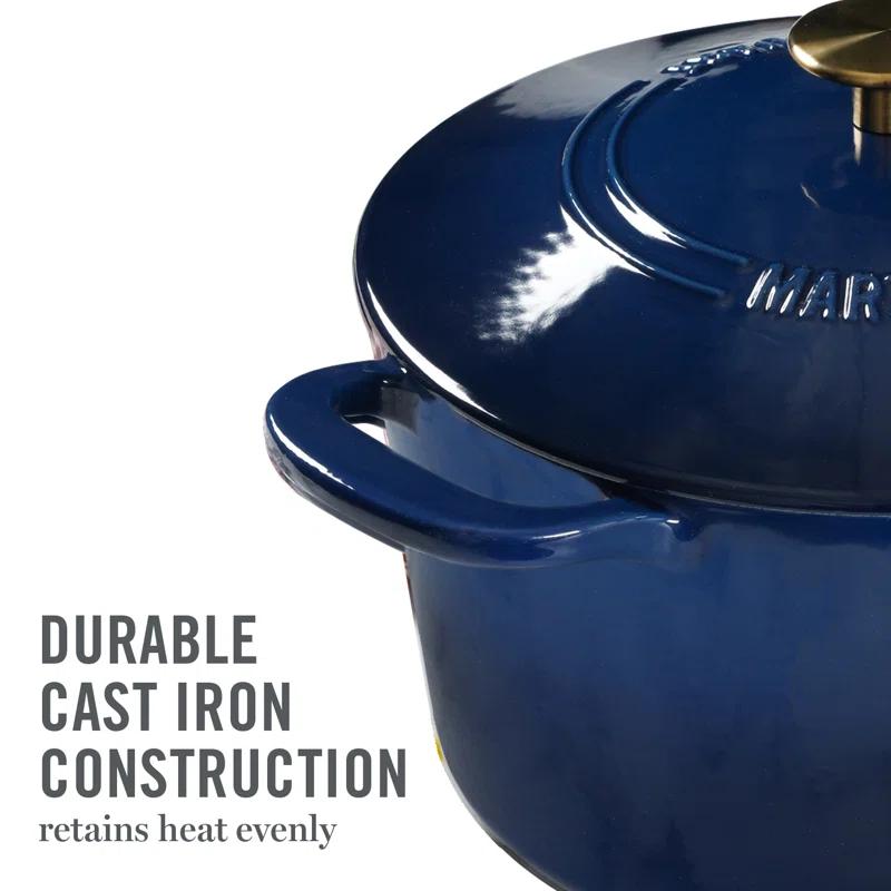 Martha Stewart Gatwick 7 qt. Cast Iron Round Dutch Oven with Lid