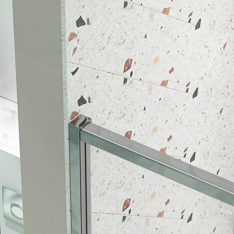 GZMWON 38-42" W X 71" H Piovt Swing Glass Shower Door,Pivot Frame Sliding Shower Door With 1/4"(6Mm) Clear SGCC Tempered Glass, Finish Shower Doors,Reversible Installation