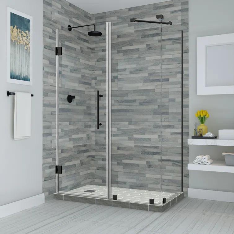 Aston Bromley 30 x 72" Rectangle Hinged Shower Enclosure SEN967EZ-MB-703830-10