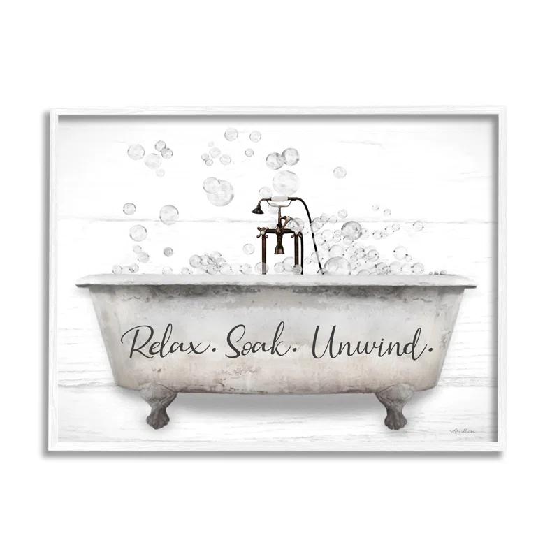 Stupell Industries " Relax Soak Unwind Bathtub Bubbles " by Lori Deiter