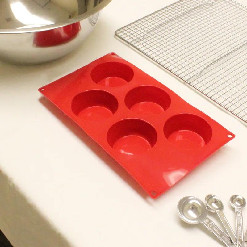 Thunder Group Inc. Thunder Group Inc. 5 Cup Non-Stick Silicone Muffin Pan with Lid