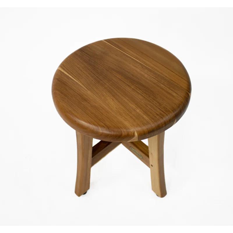 EcoDecors EcoDecors' Shoji 13.5" H Teak Shower Footstool. Foot Stool for Shower, Shower Stool 12" W, in Earthy Teak