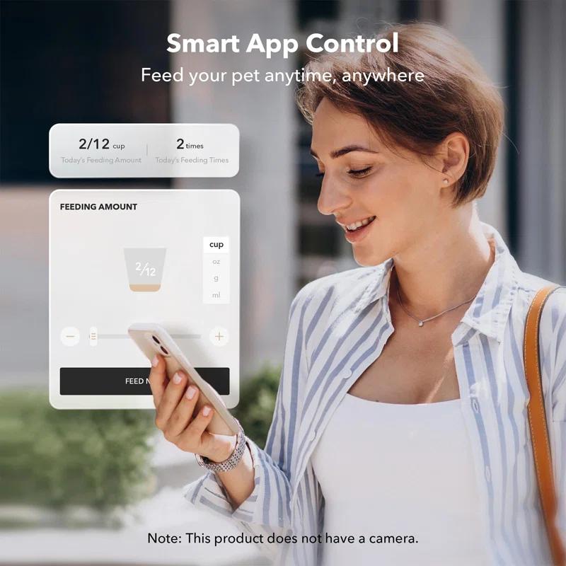 Automatic Cat Feeder, 5G Wifi Automatic Dog Feeder With Freshness Preservation, Timed Cat Feeder With Low Food Sensor, Up To 10 Meals Per Day, Granary Pet Feeder For Cats