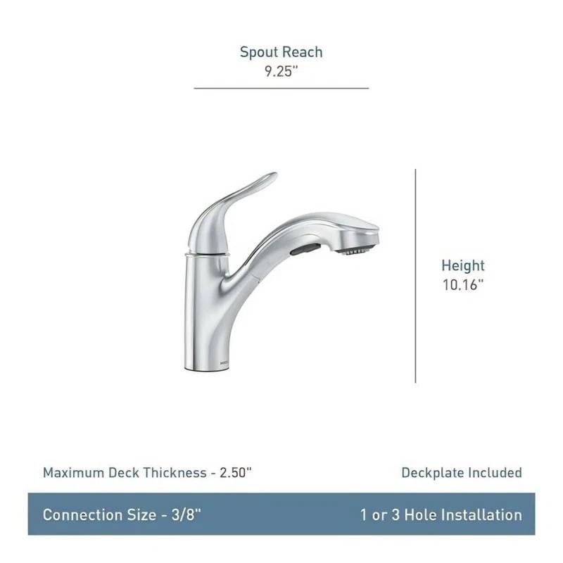 Moen MOEN Brecklyn Single-Handle Pull-Out Sprayer Kitchen Faucet with Power Clean in White 87557W