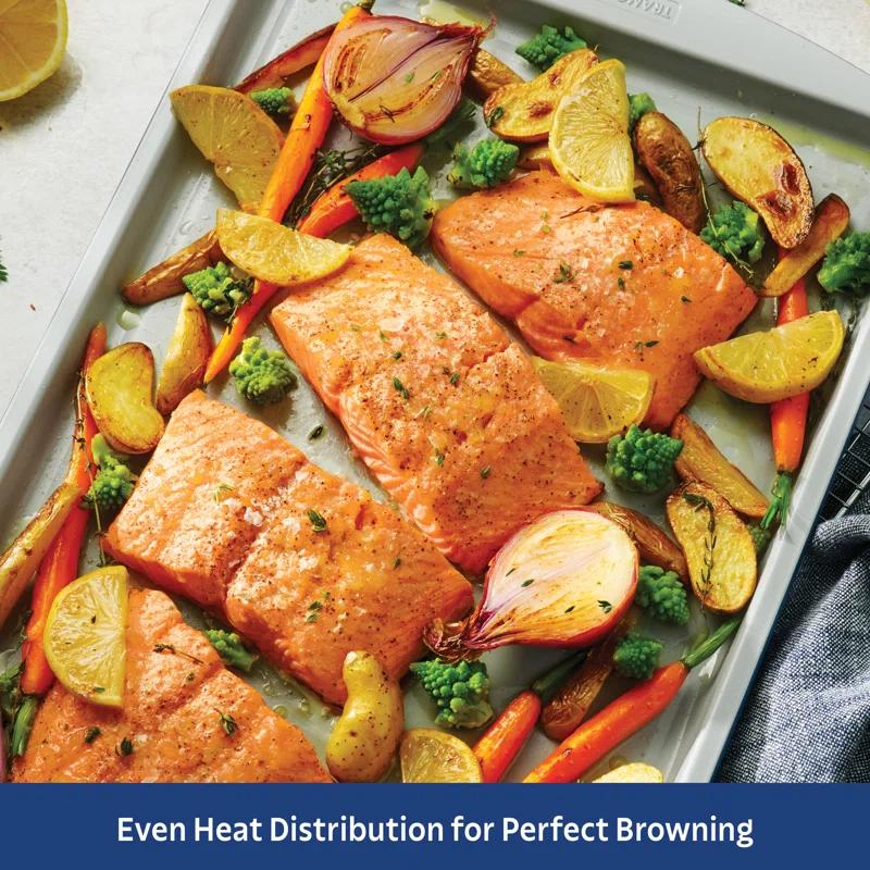 Tramontina Tramontina Rise 3-piece Ceramic Baking Pans Set, Non Stick Cookie Sheets For Baking With Cooling Rack – Pfas-free, Aluminized Steel, Dishwasher-safe