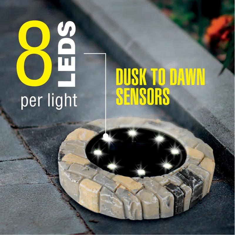 Bell + Howell Stone Low Voltage Solar Powered Integrated LED Pathway Light Pack (Set of 4)