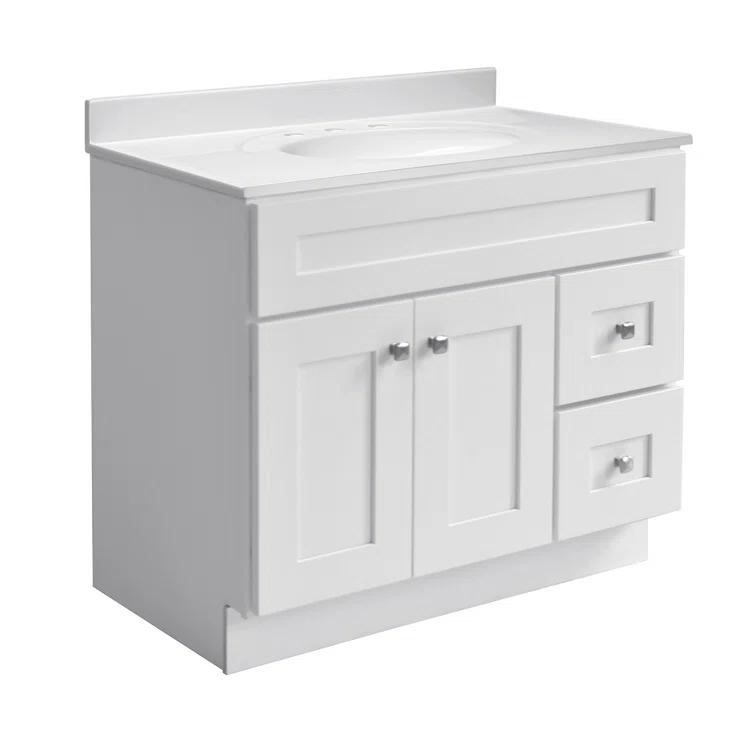 Design House Brookings 36 Inch Bathroom Vanity, Ready to Assemble, Solid Wood, Sherwin Williams – Design House, 587097