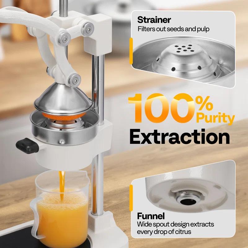 VIVOHOME Stainless Steel Black Manual Hand Press Orange Juicer Machine